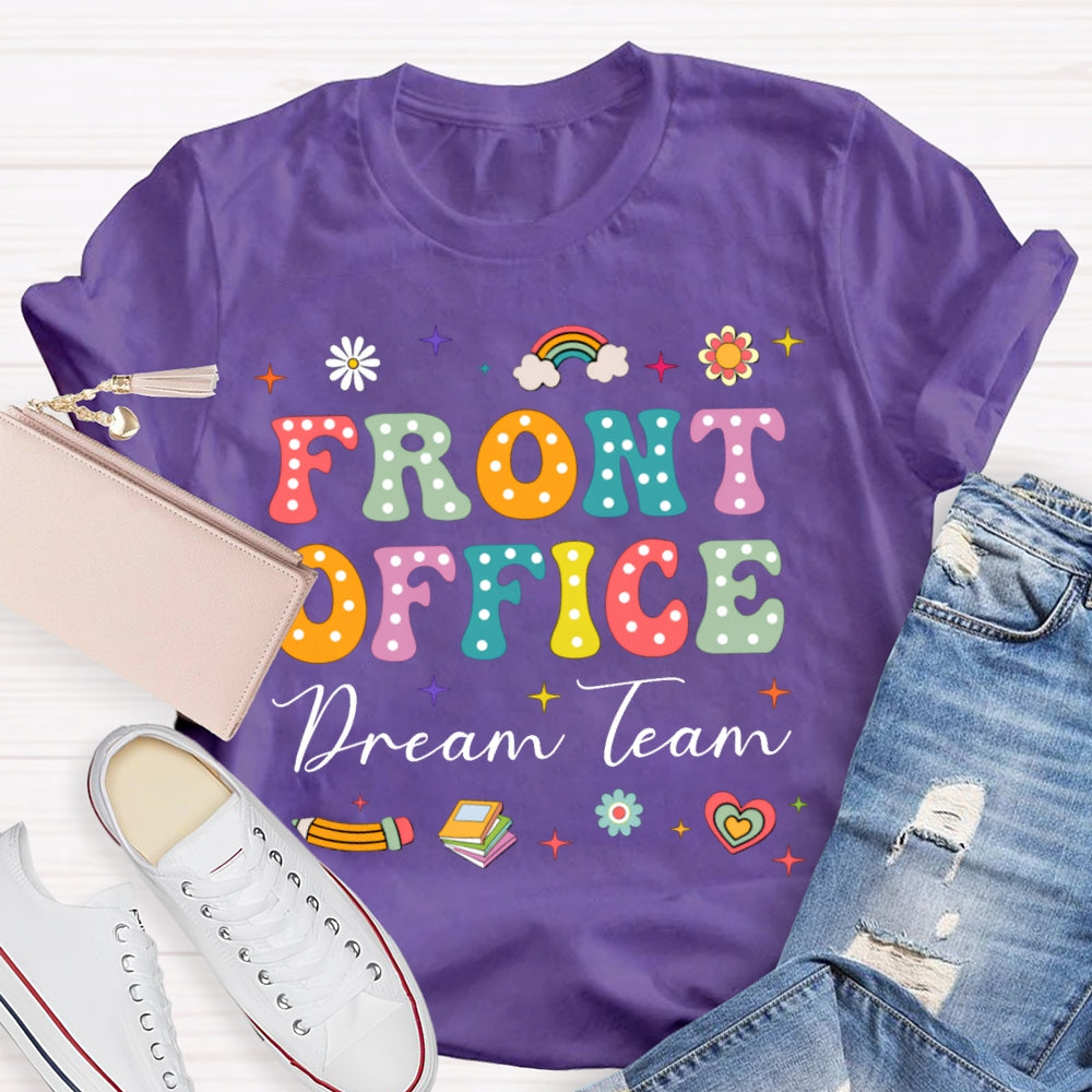 Front Office Dream Team Colorful Polka Dot Font T-shirt