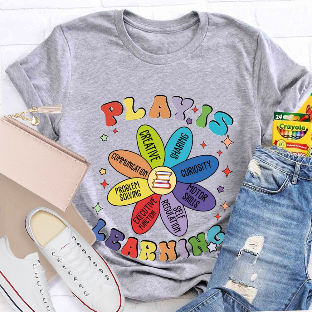 Play Is Learning Curiosity Sharing Books Flower T-Shirt