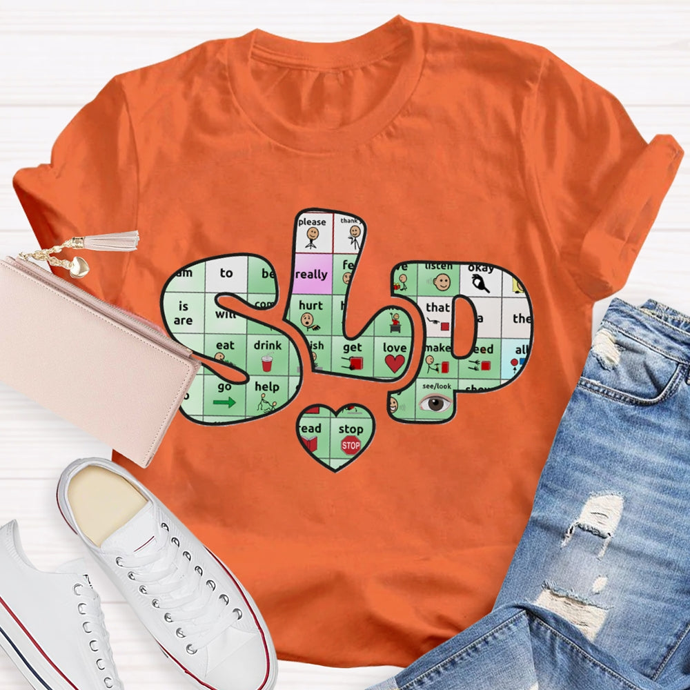 SLP Alphabet Fonts And Hearts T-shirt