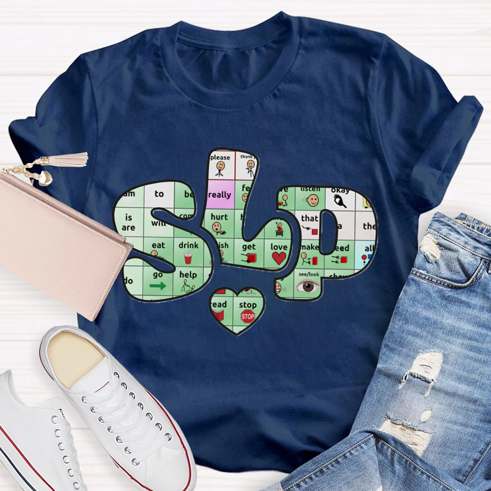 SLP Alphabet Fonts And Hearts T-shirt
