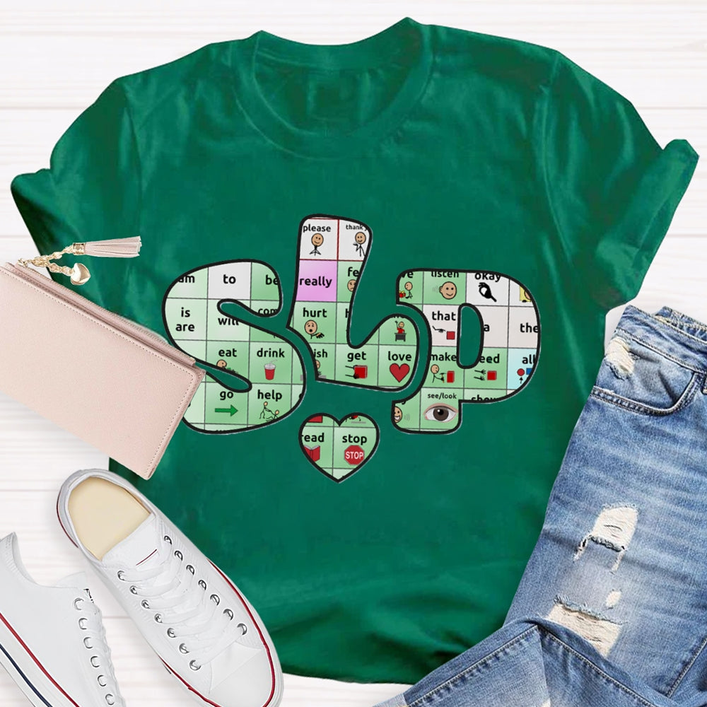 SLP Alphabet Fonts And Hearts T-shirt