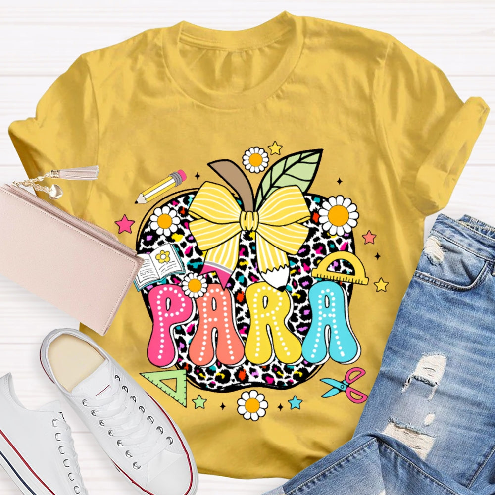 Para Colorful Apples And Bows T-shirt