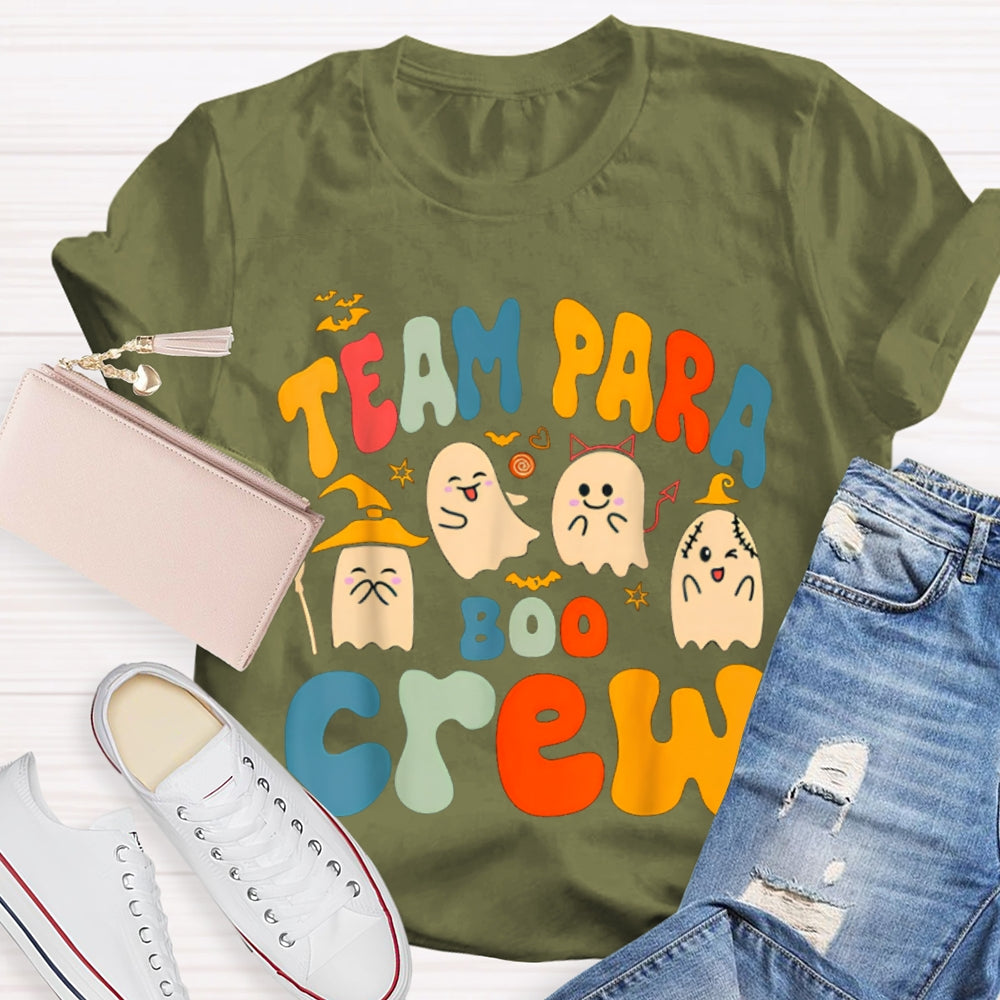 Team Para Boo Crew Four Ghosts Halloween T-shirt