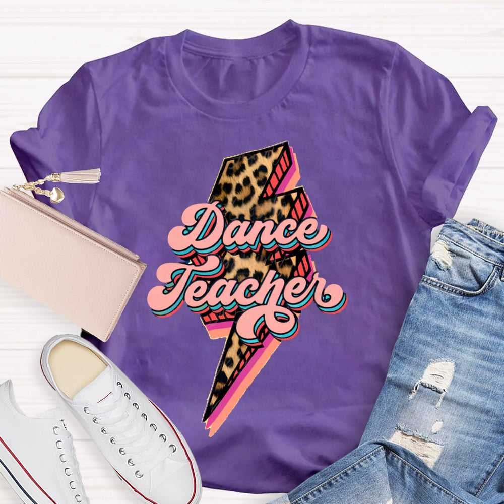 Dance Teacher Leopard Lightning Print T-shirt