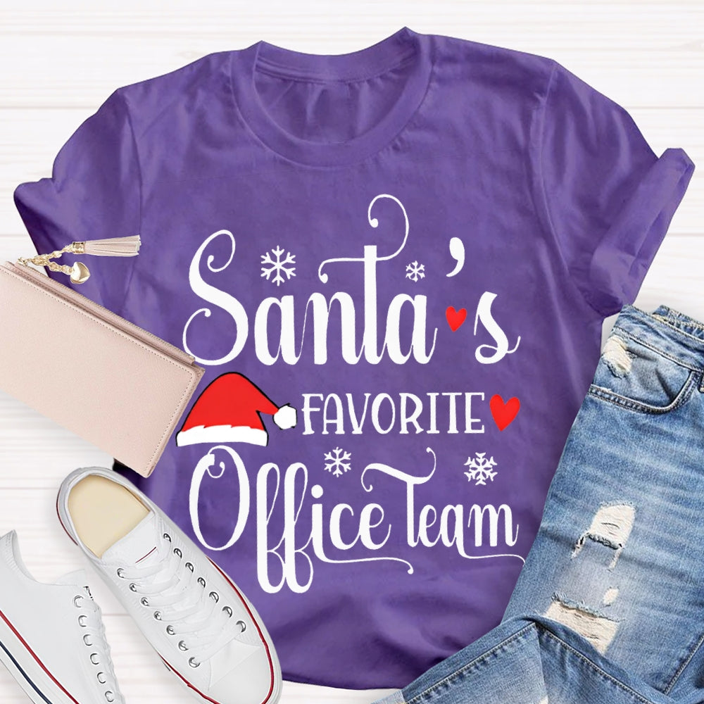 Santa'S Favorite Office Team Santa Hat T-shirt