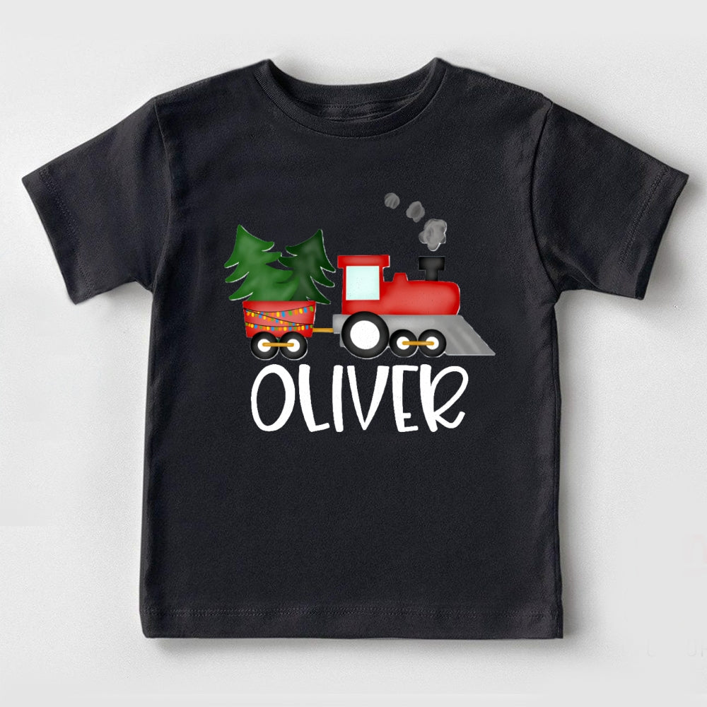 Personalized Name Christmas Tree Car Toddler T-shirts