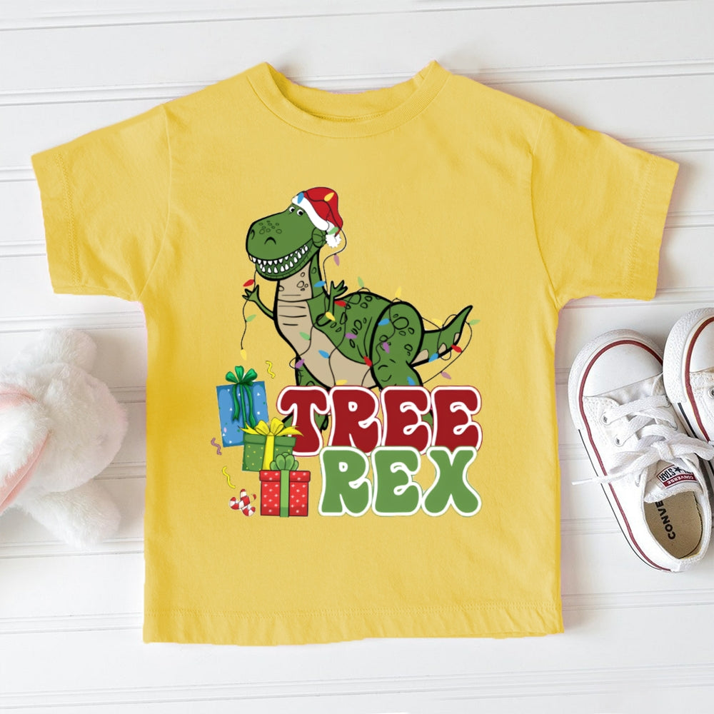 Tree Rex Christmas Dinosaur Toddler T-shirts