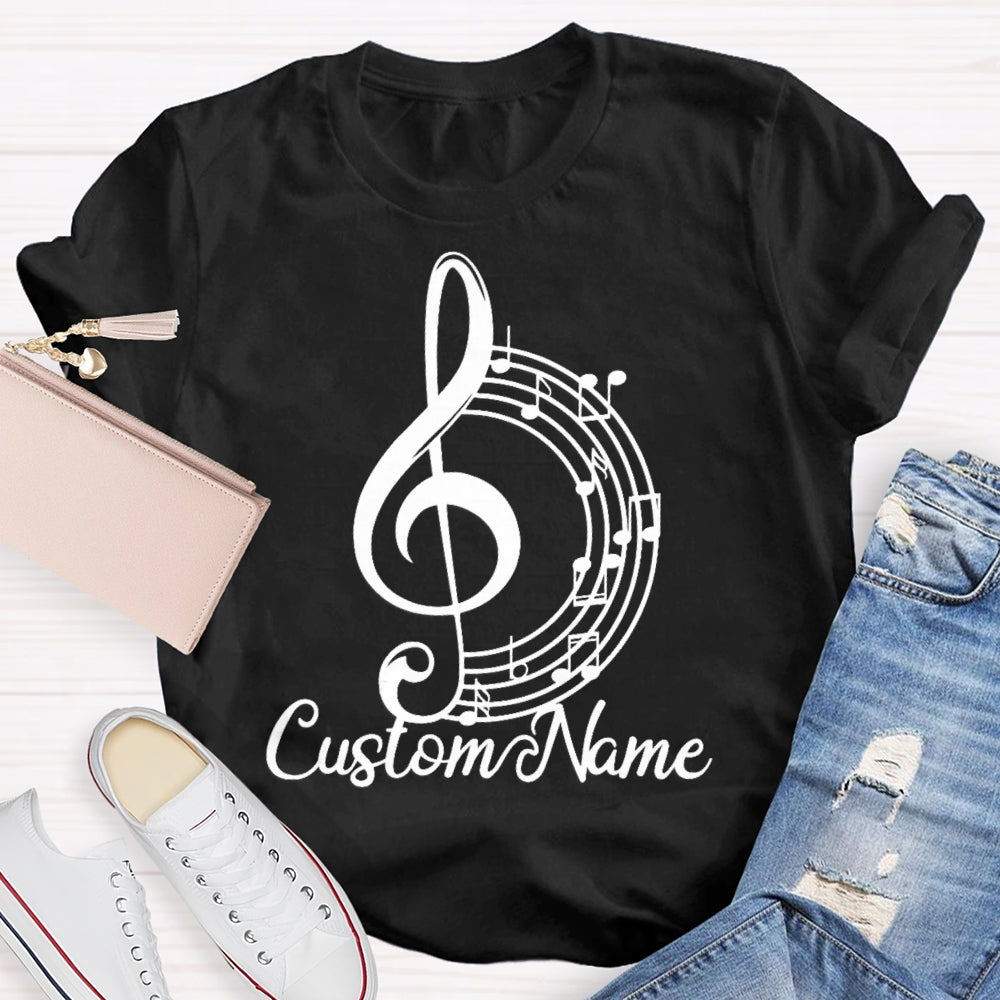Personalized Name Musical Note T-shirt