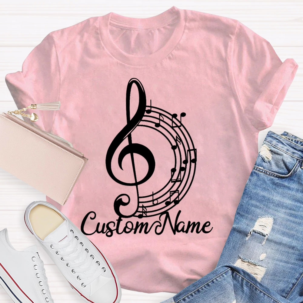 Personalized Name Musical Note T-shirt