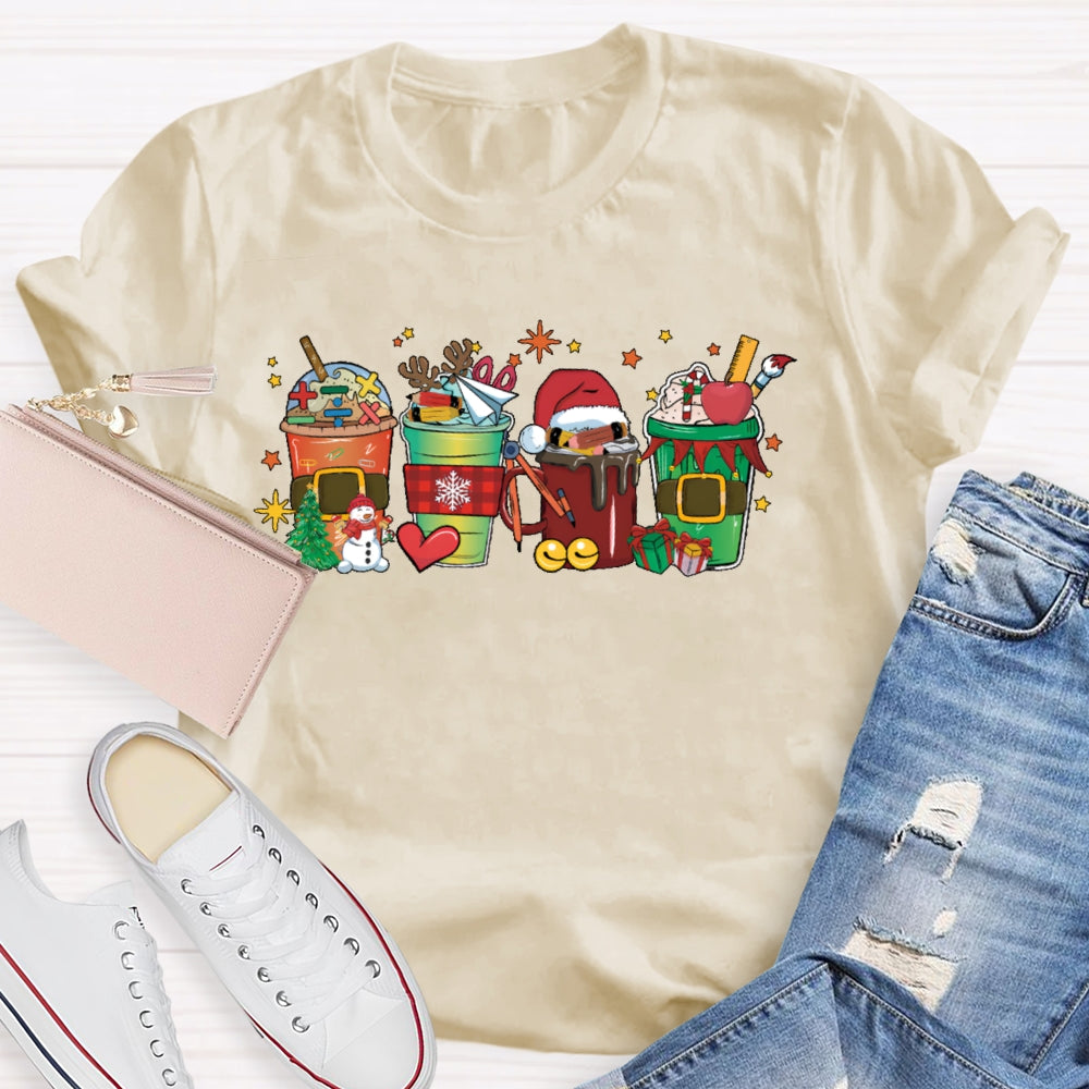 Teacher Christmas Pattern T-shirt