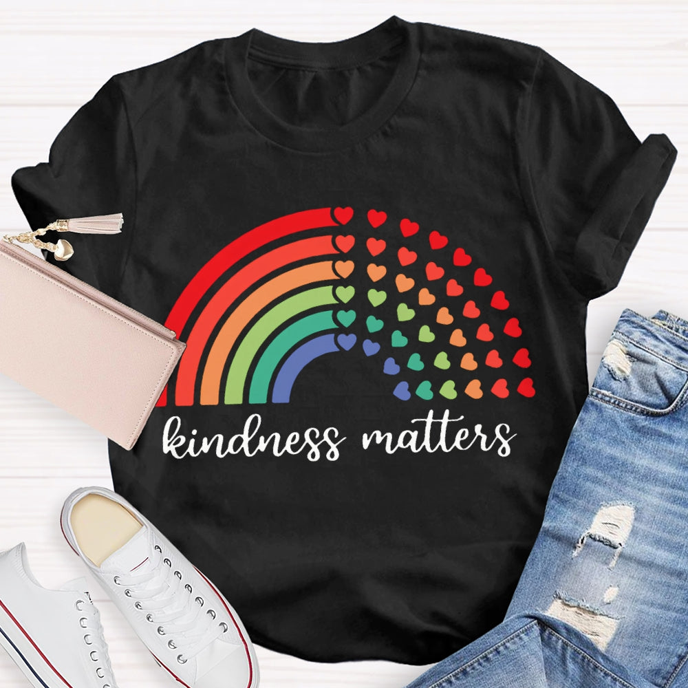 Kindness Matters Colorful Hearts T-shirt