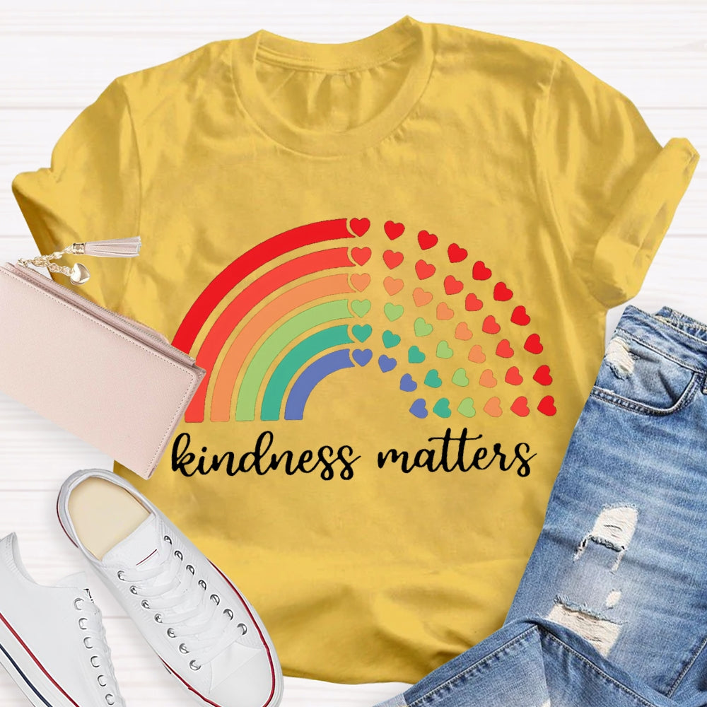 Kindness Matters Colorful Hearts T-shirt