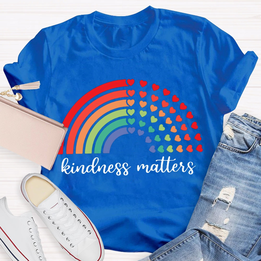 Kindness Matters Colorful Hearts T-shirt