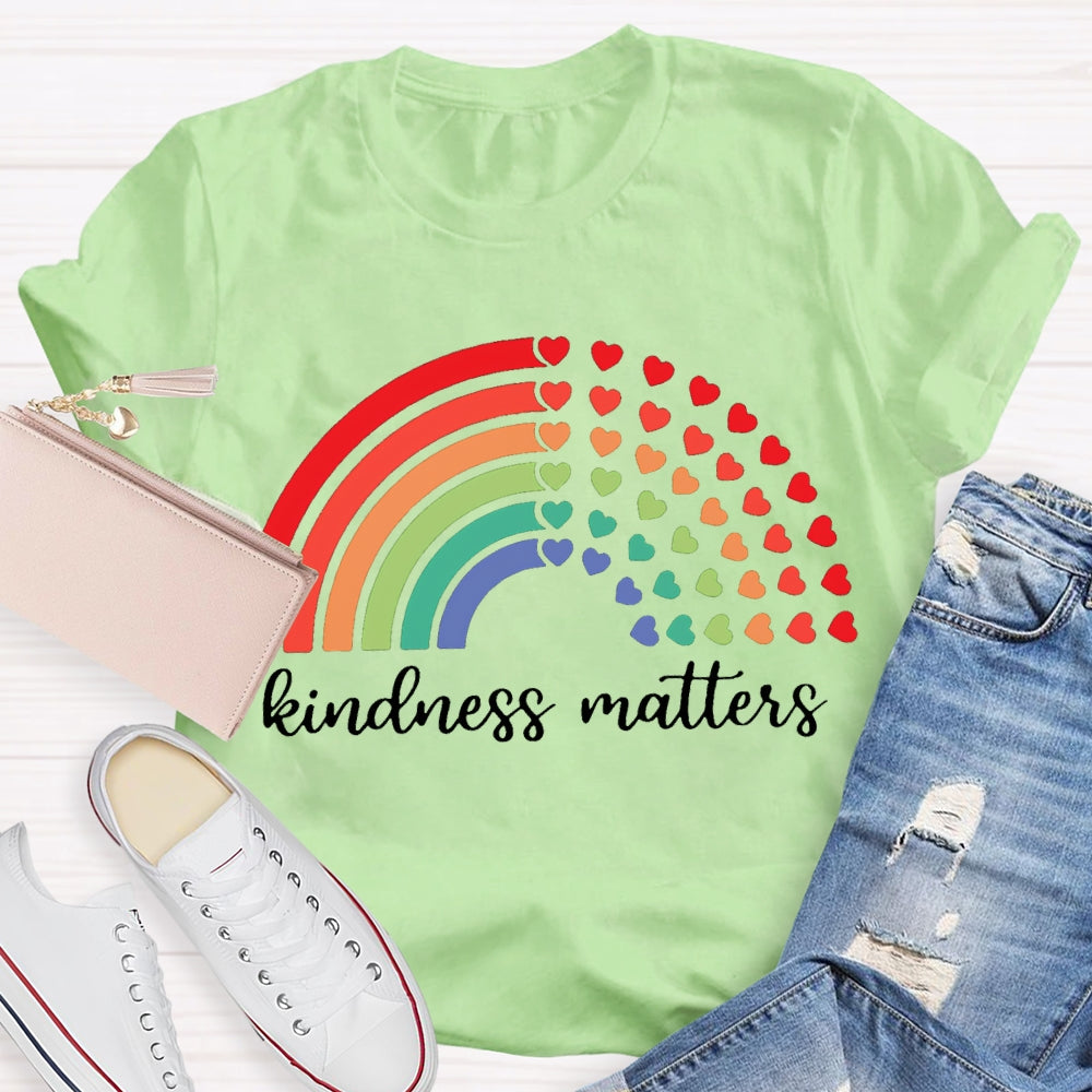 Kindness Matters Colorful Hearts T-shirt