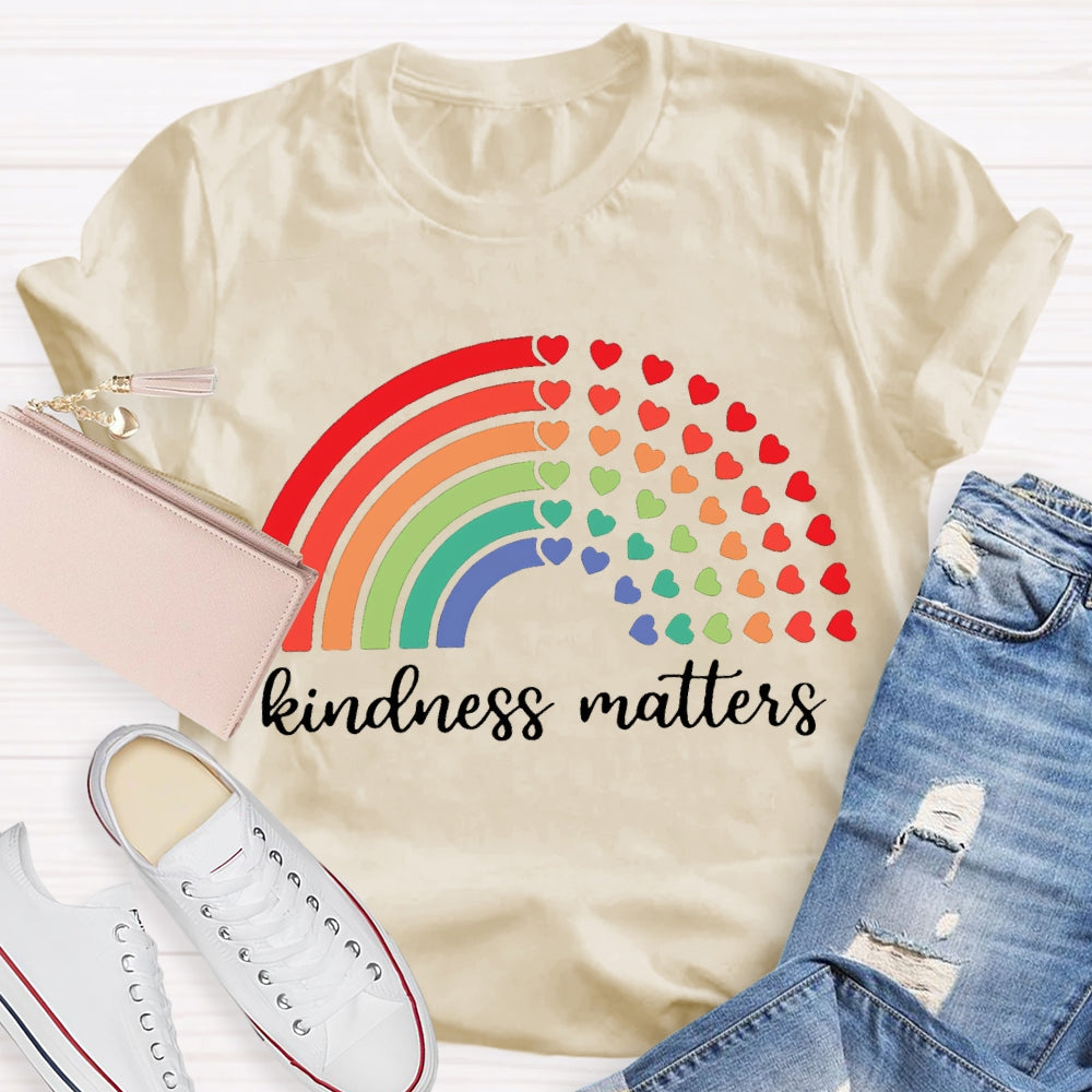 Kindness Matters Colorful Hearts T-shirt
