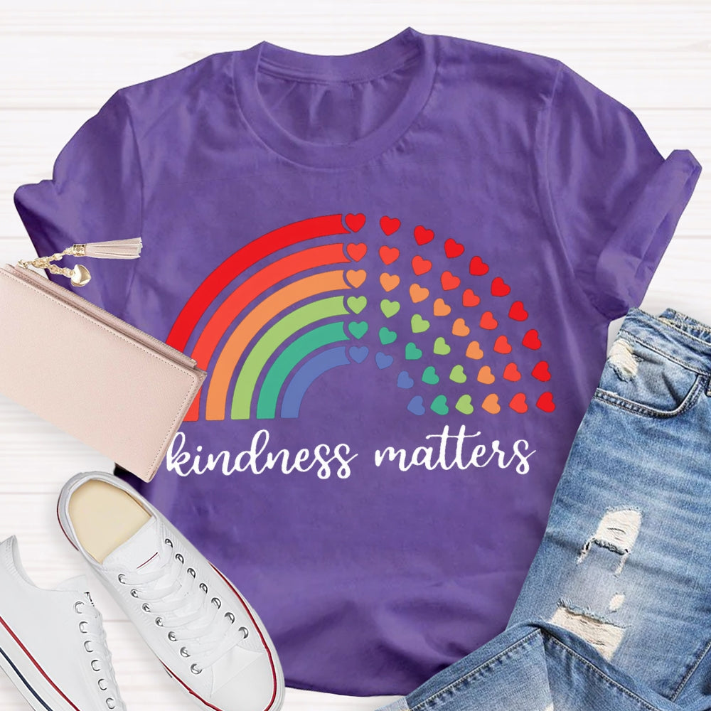 Kindness Matters Colorful Hearts T-shirt