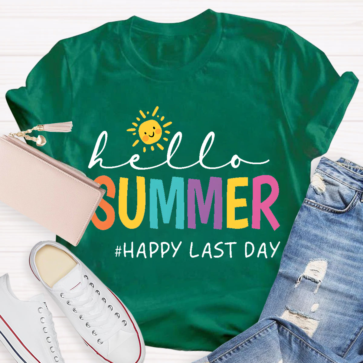Hello Summer Last Day Sun Teacher T-Shirt