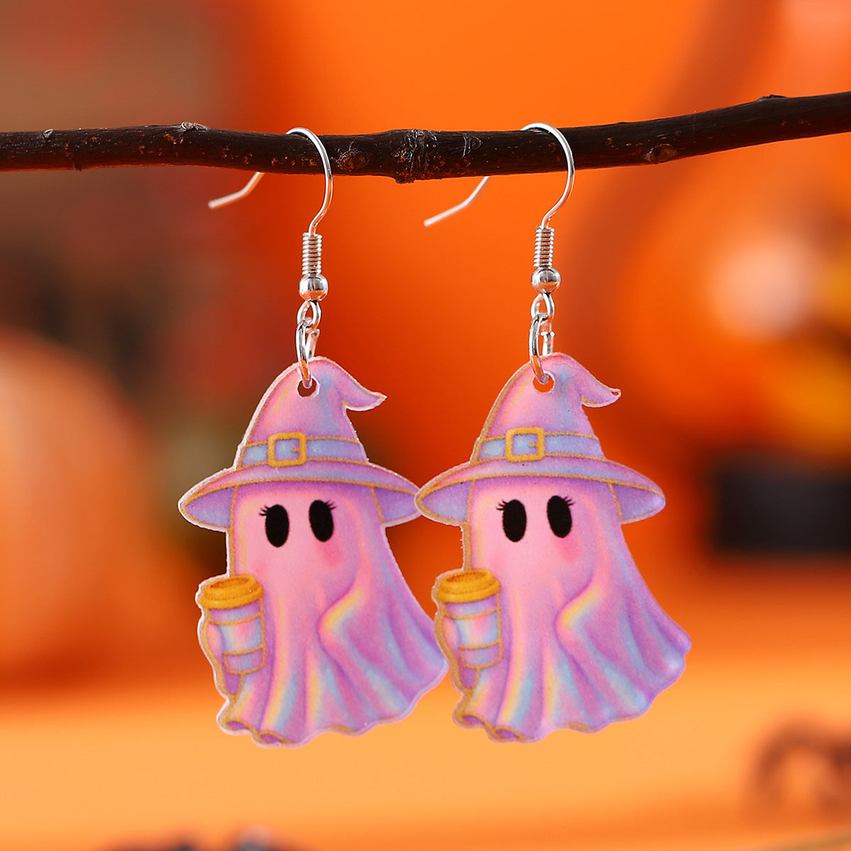 Colorful Bow Ghost Drop Earrings