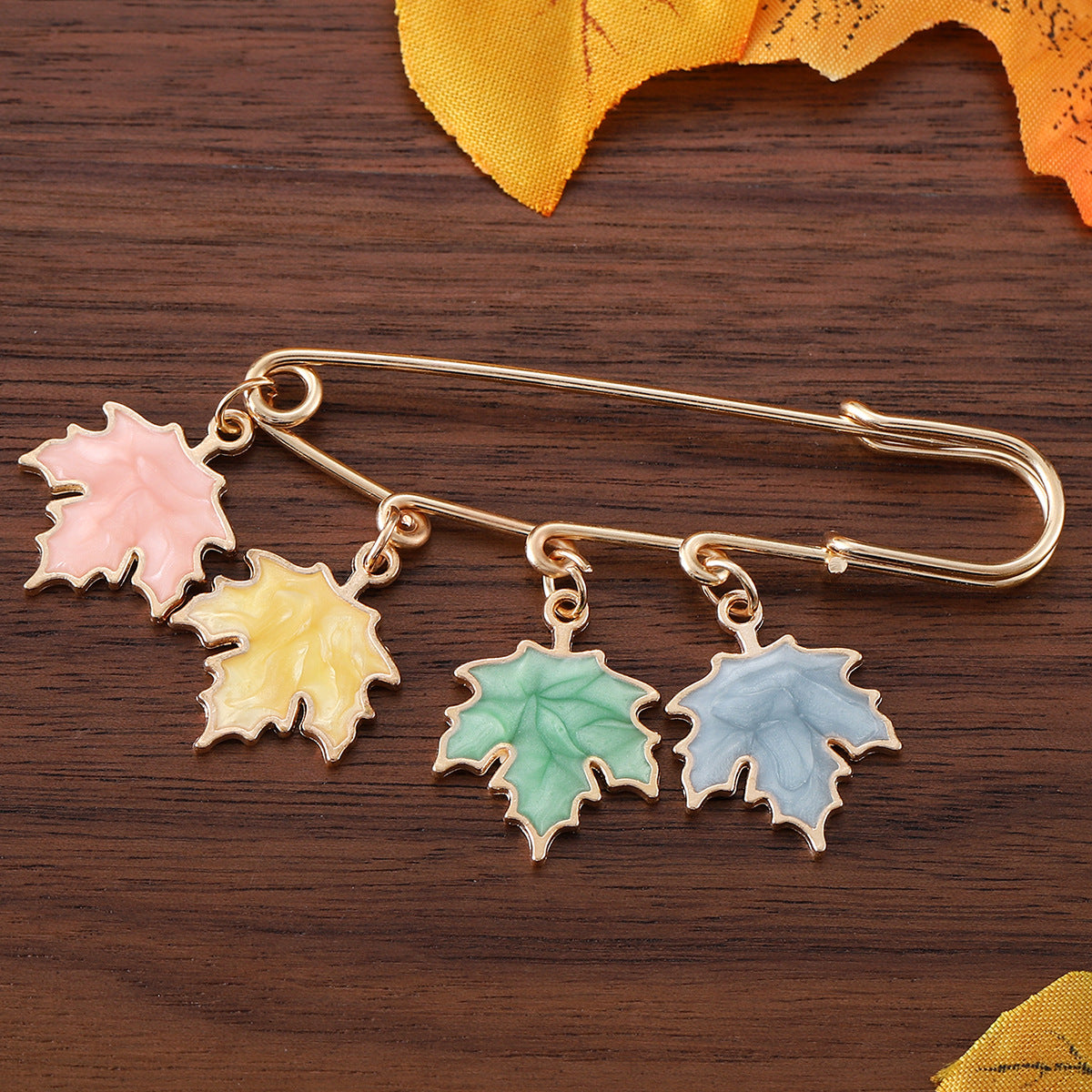 Brooch Oil Drip Maple Leaf Pumpkin Turkey Badge Pin
