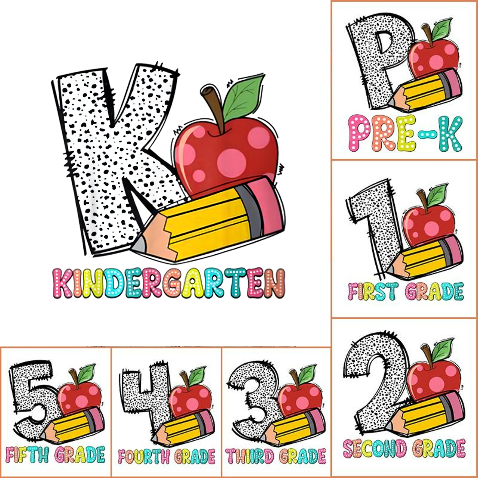 Personalized Grade Apple with First Grade Teacher T-Shirt