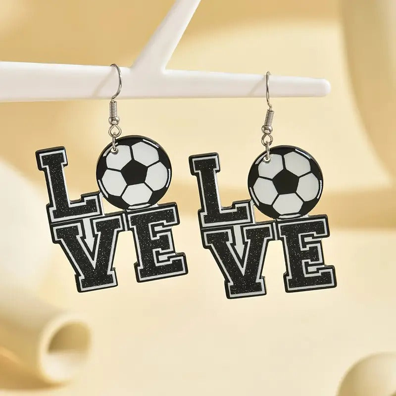 Game Day Football LOVE Acrylic Earrings