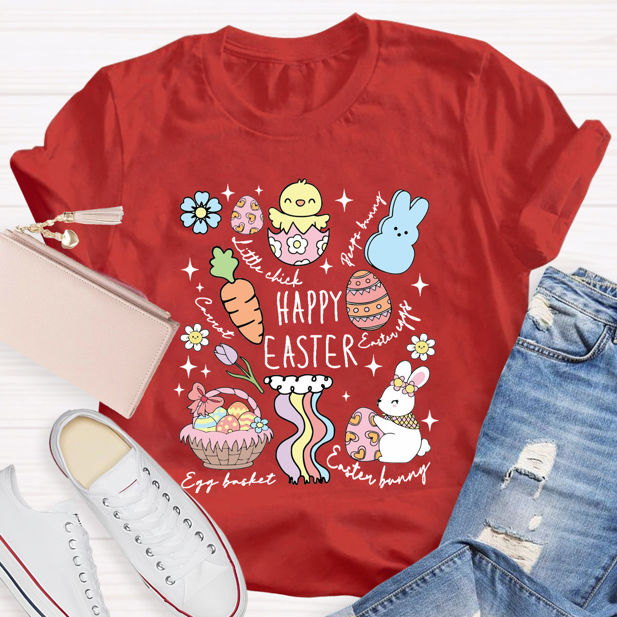 Happy Easter Egg Basket T-Shirt