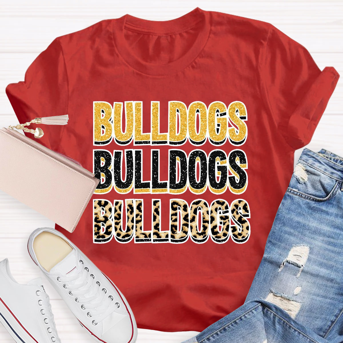 Personalized Mascot Leopard Print T-Shirt