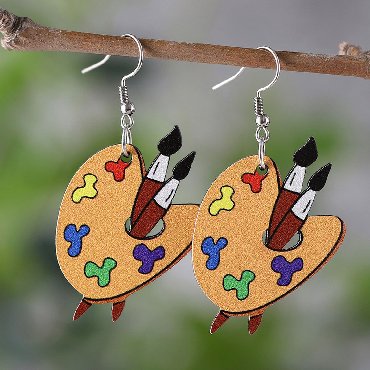 Brush Palette Art Earrings