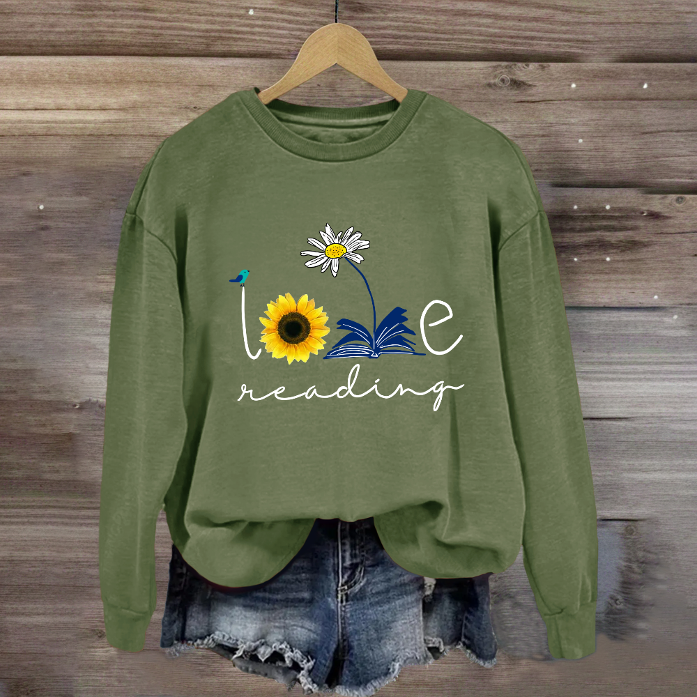 Loving Reading Daisy Books Sweatshirt