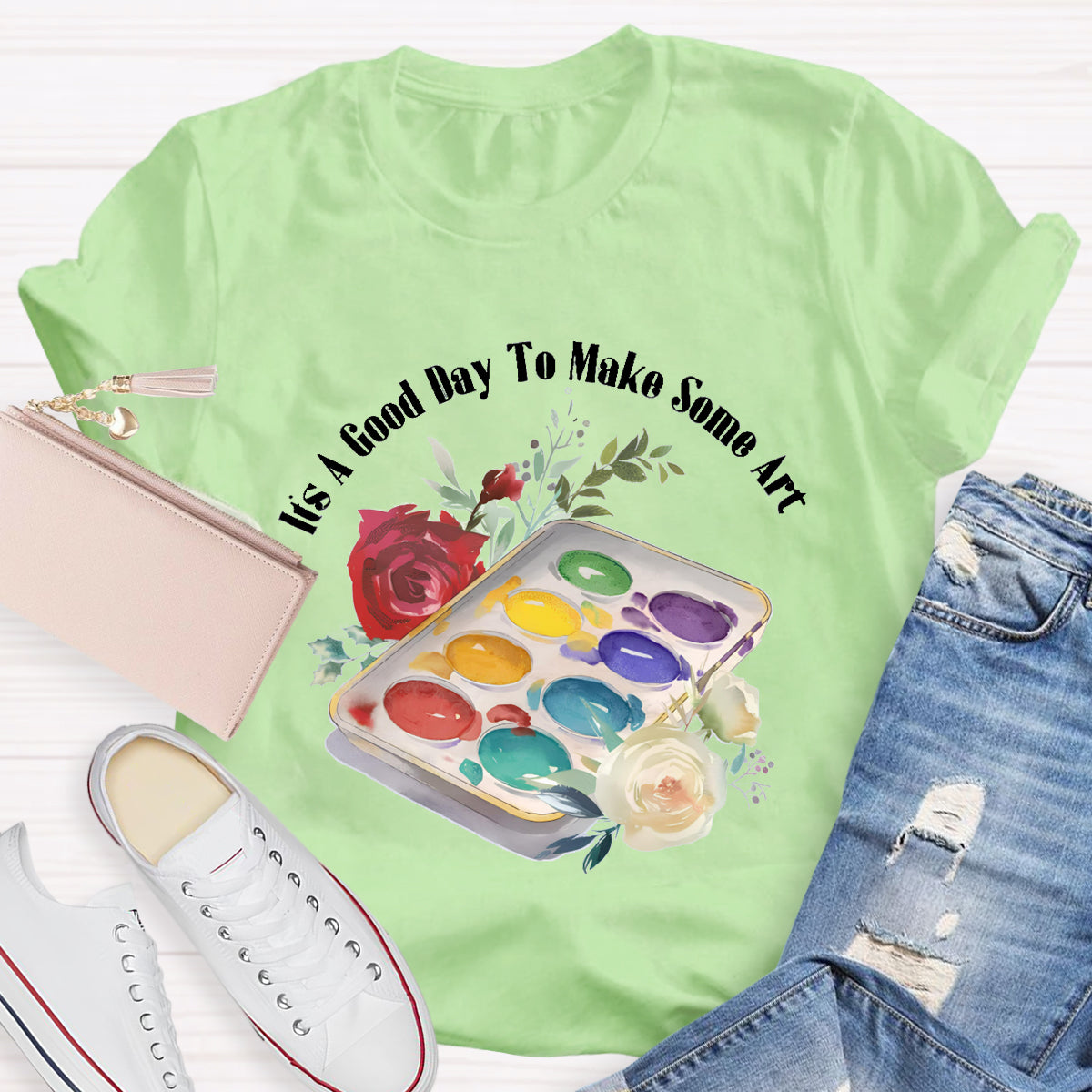 Floral It's A Good Day To Make Some Art Teacher T-Shirt