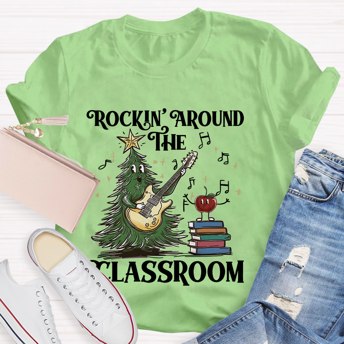 Rockin' Around The Classroom Teacher Christmas T-Shirt