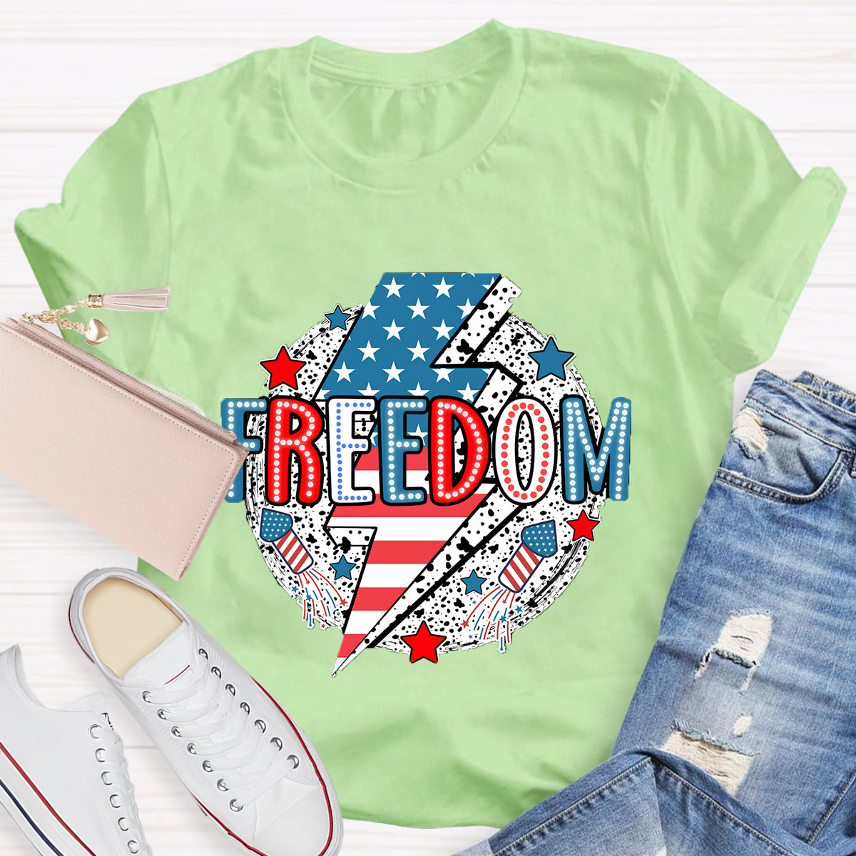 Feel The Freedom In 7.4 Teacher T-Shirt