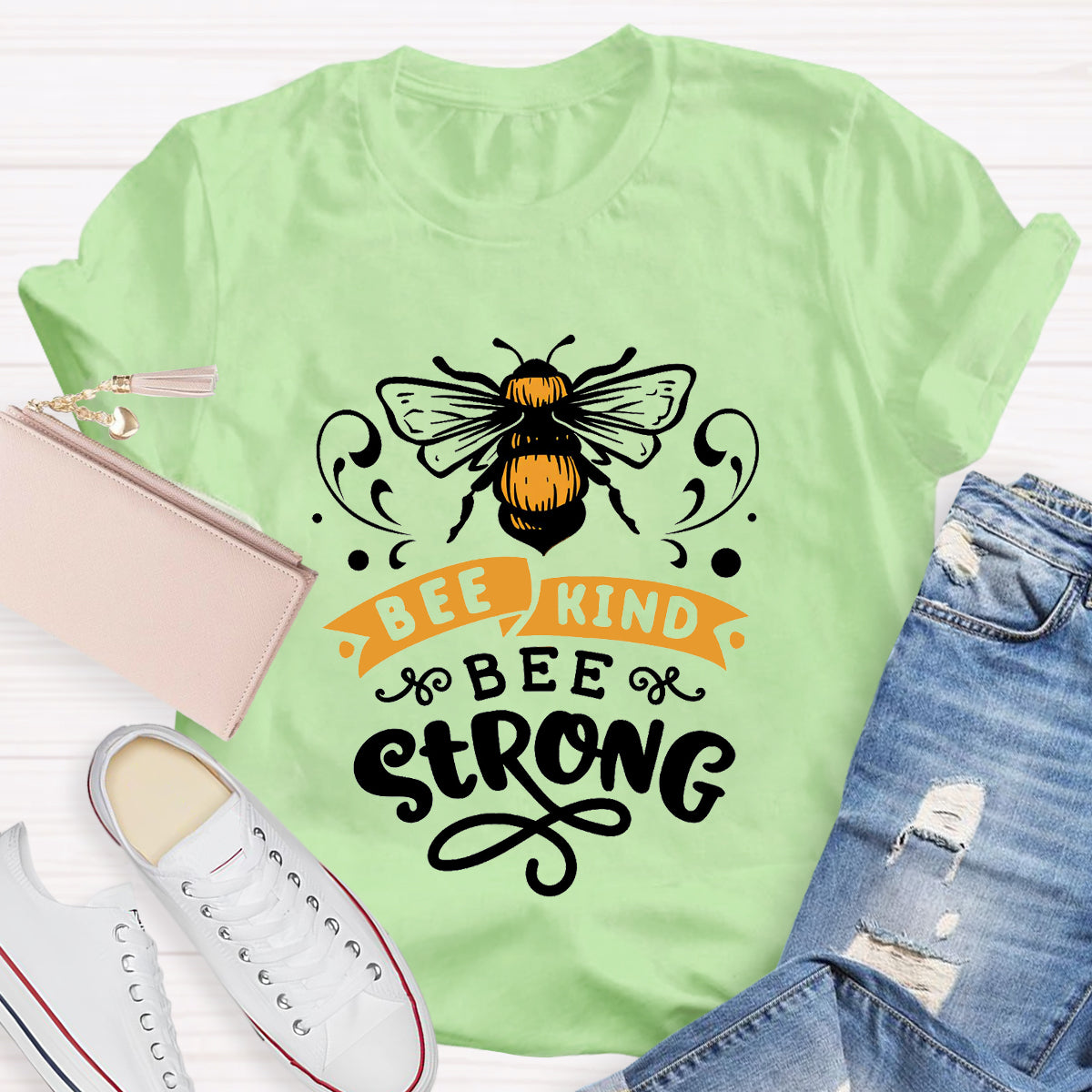 Bee Kind Bee Strong Teacher T-Shirt