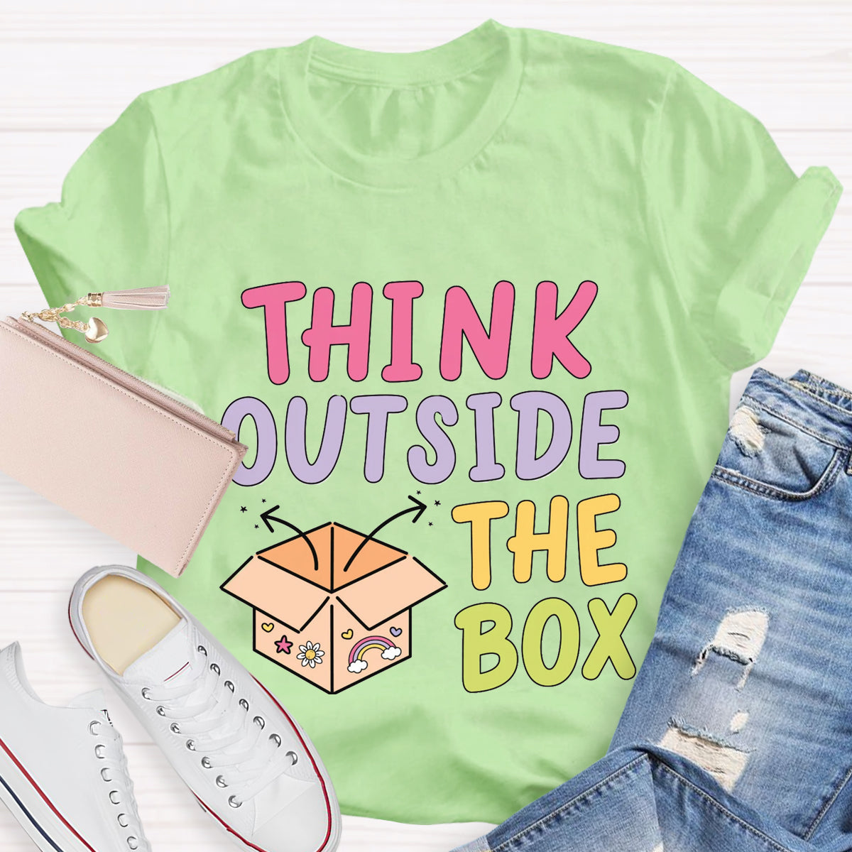 Think Out Side The Box Teacher T-Shirt