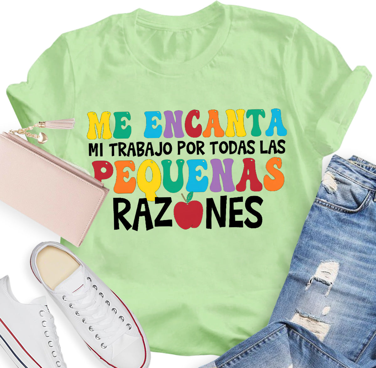 Me Encanta Mi Trabajo Todas Las Pequenas Razones Spanish Teacher T-Shirt