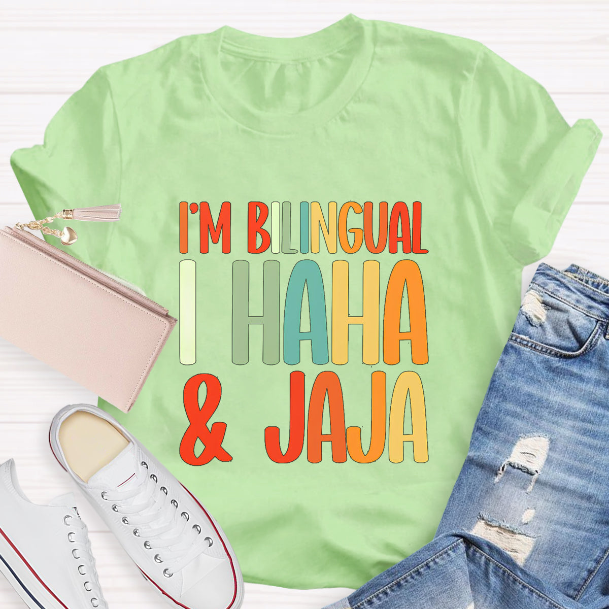 I'm Bilingual I Haha And Jaja Teacher T-Shirt