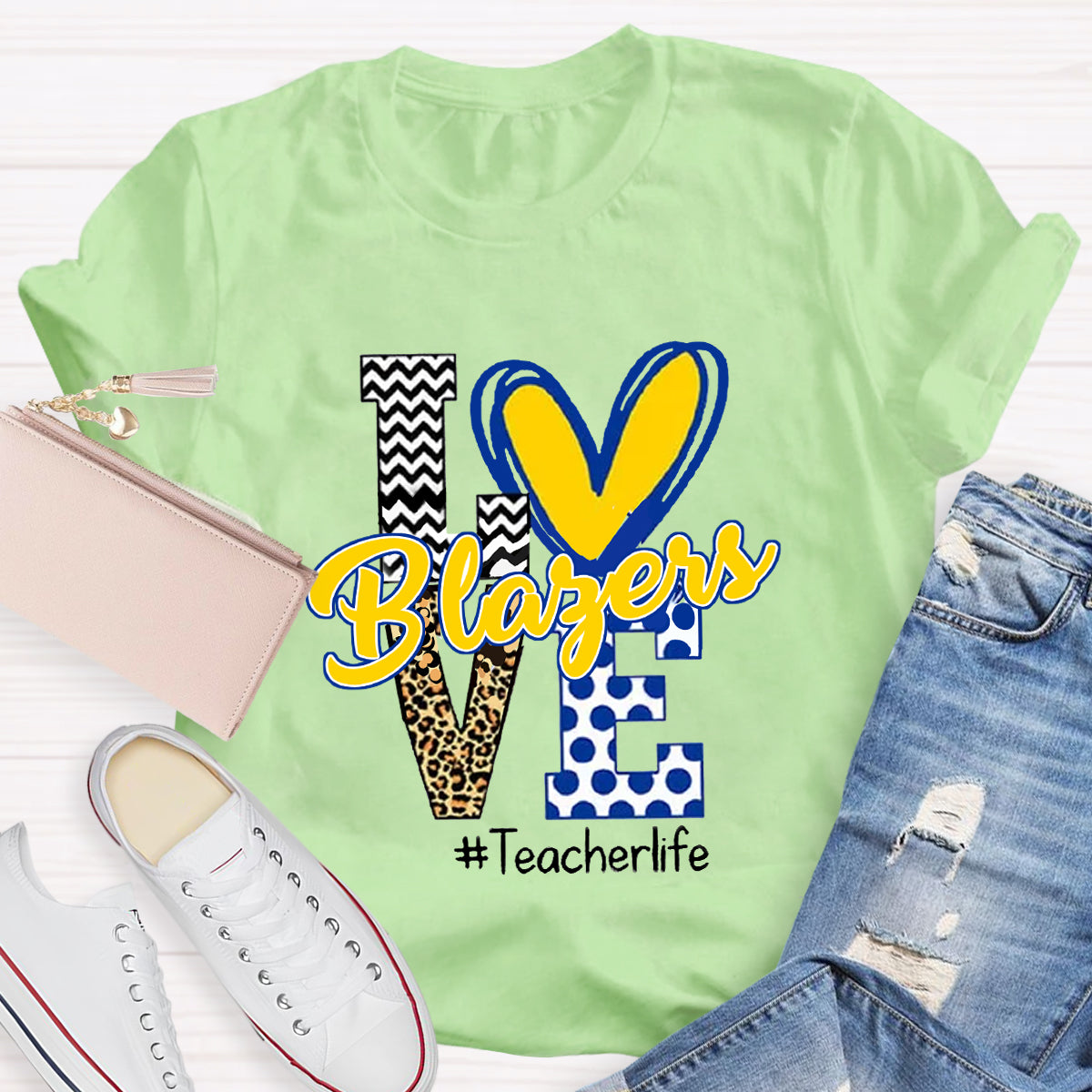 Personalized Love Mascot Teacher T-Shirt