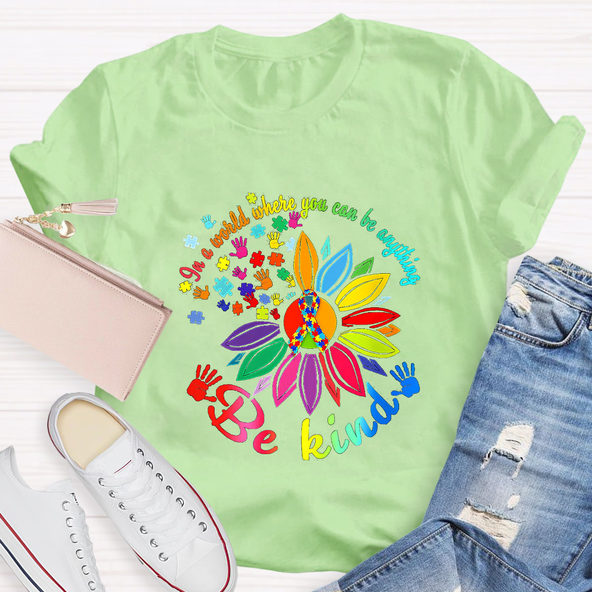 Be Kind Infinite symbol Sunflower Teacher T-Shirt
