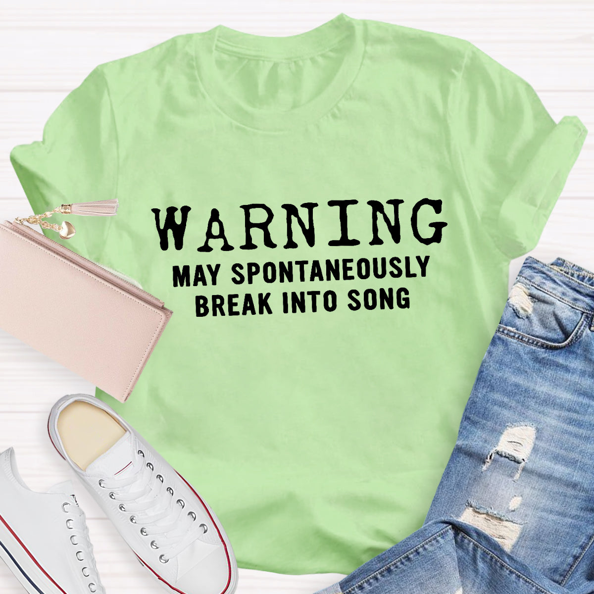 Warning May Spontaneously Break Into Song Teacher T-Shirt