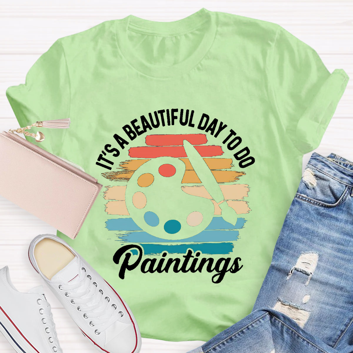It's A Beautiful Day Teacher To Do Paintings T-Shirt