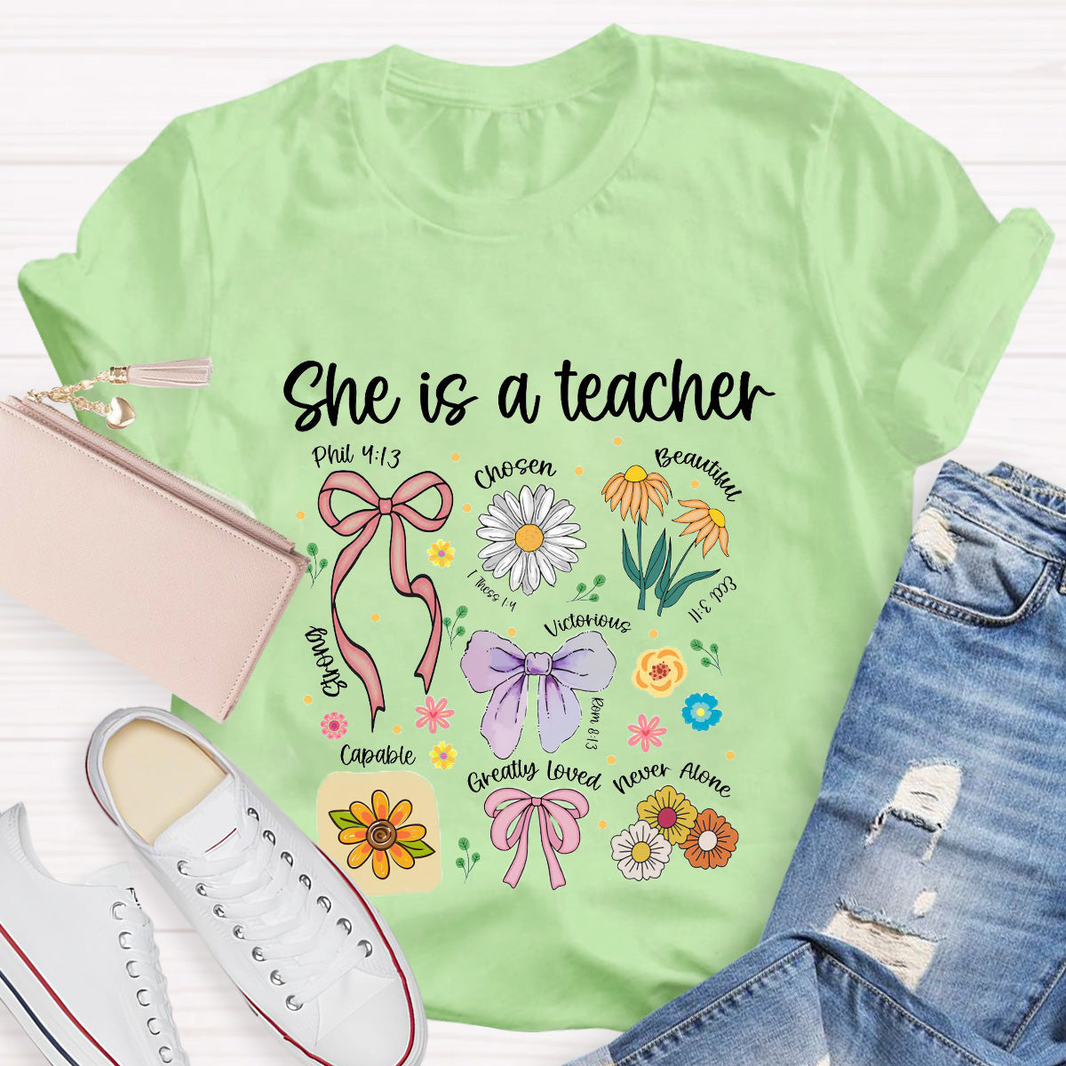 She Is A Teacher Beautiful Chosen Teacher T-Shirt