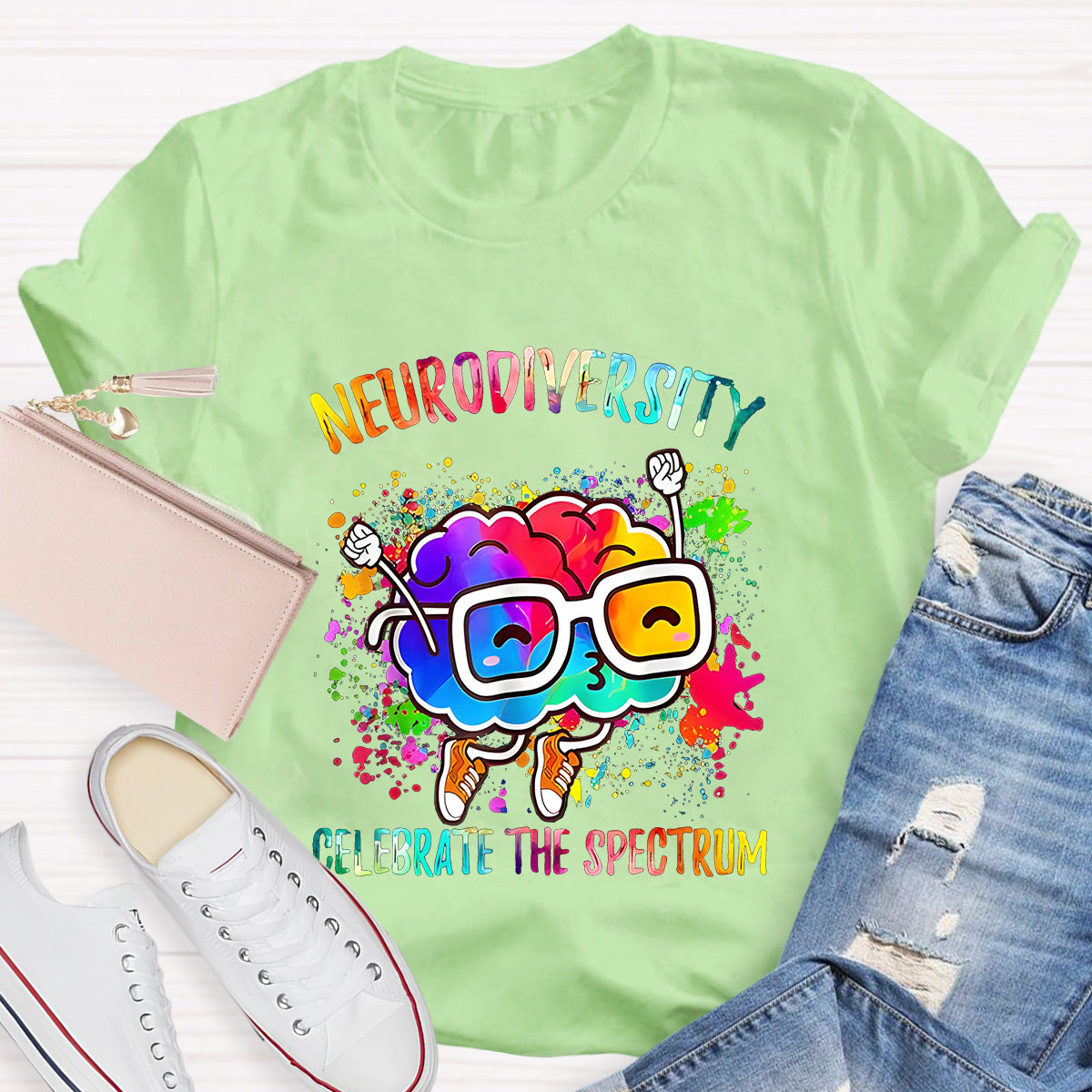 Neurodiversity Celebrate The Spectrum Teacher T-Shirt