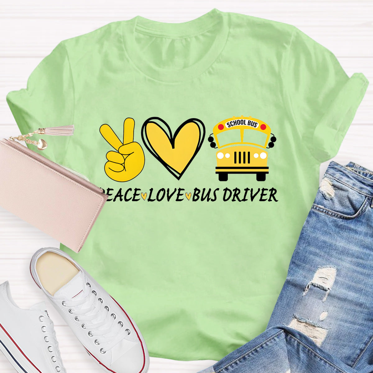 Peace Love Bus Driver T-Shirt