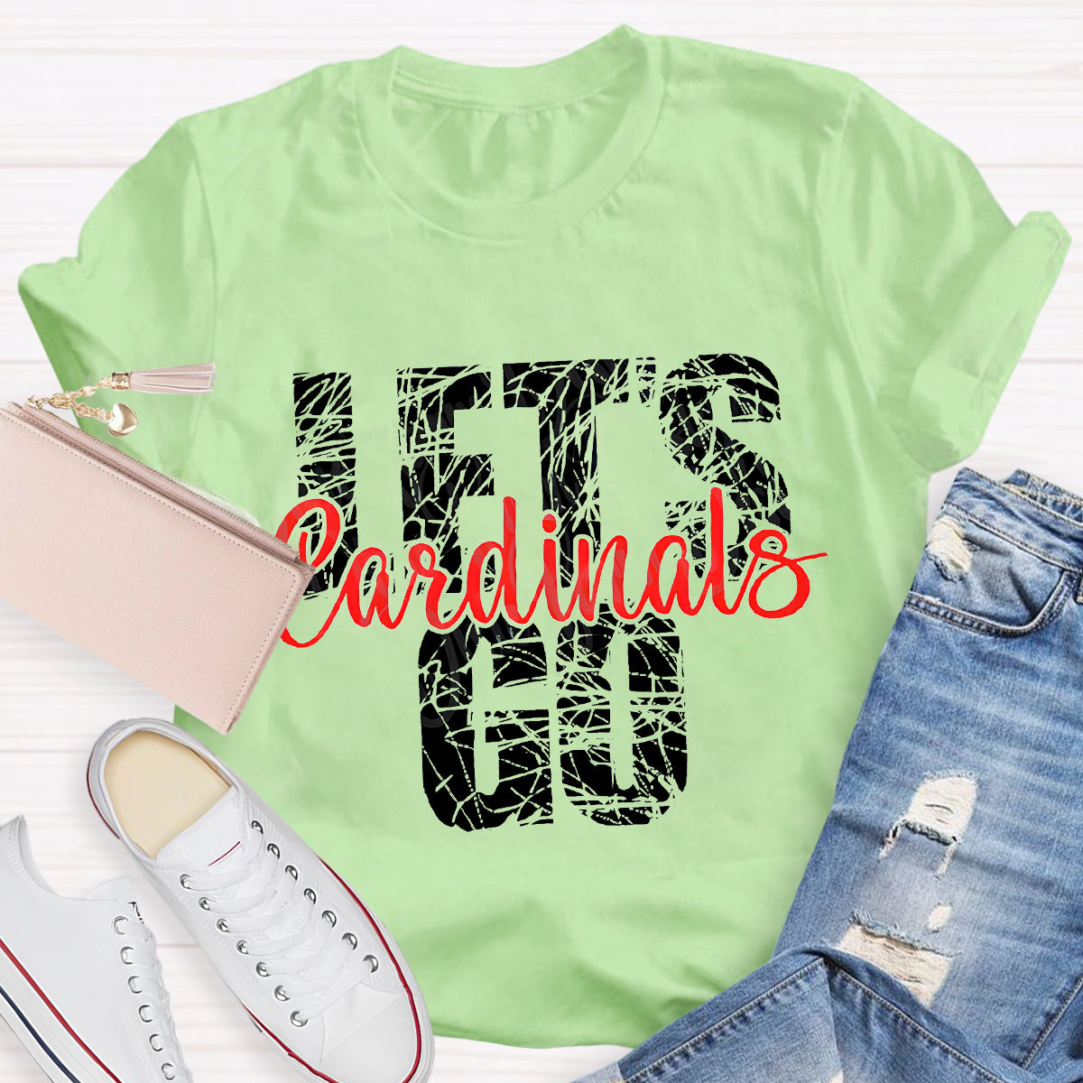 Personalized Mascot Cardinals Teacher T-Shirt