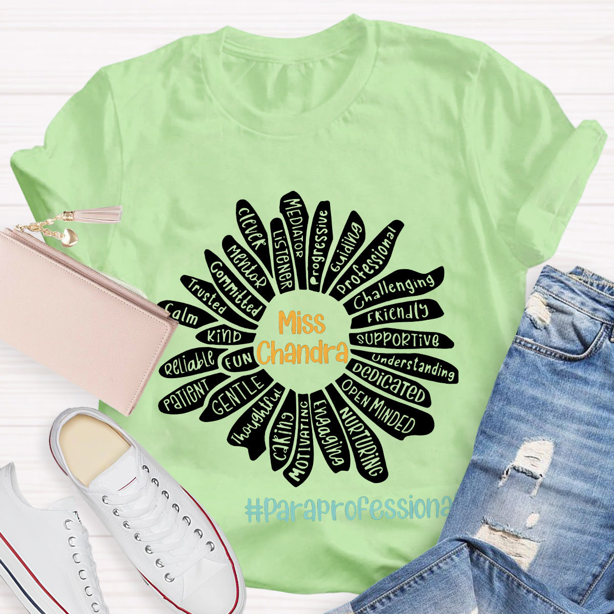 Personalized Para Name Open Minded Teacher T-Shirt