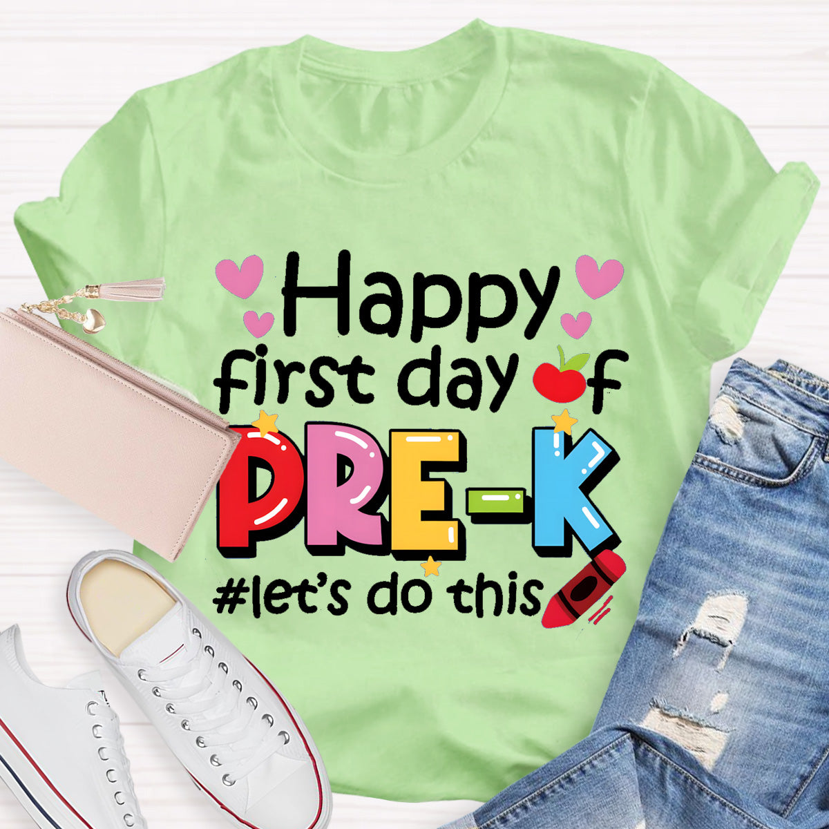 Personalized Grade Happy First Day Of Pre-k Teacher T-Shirt