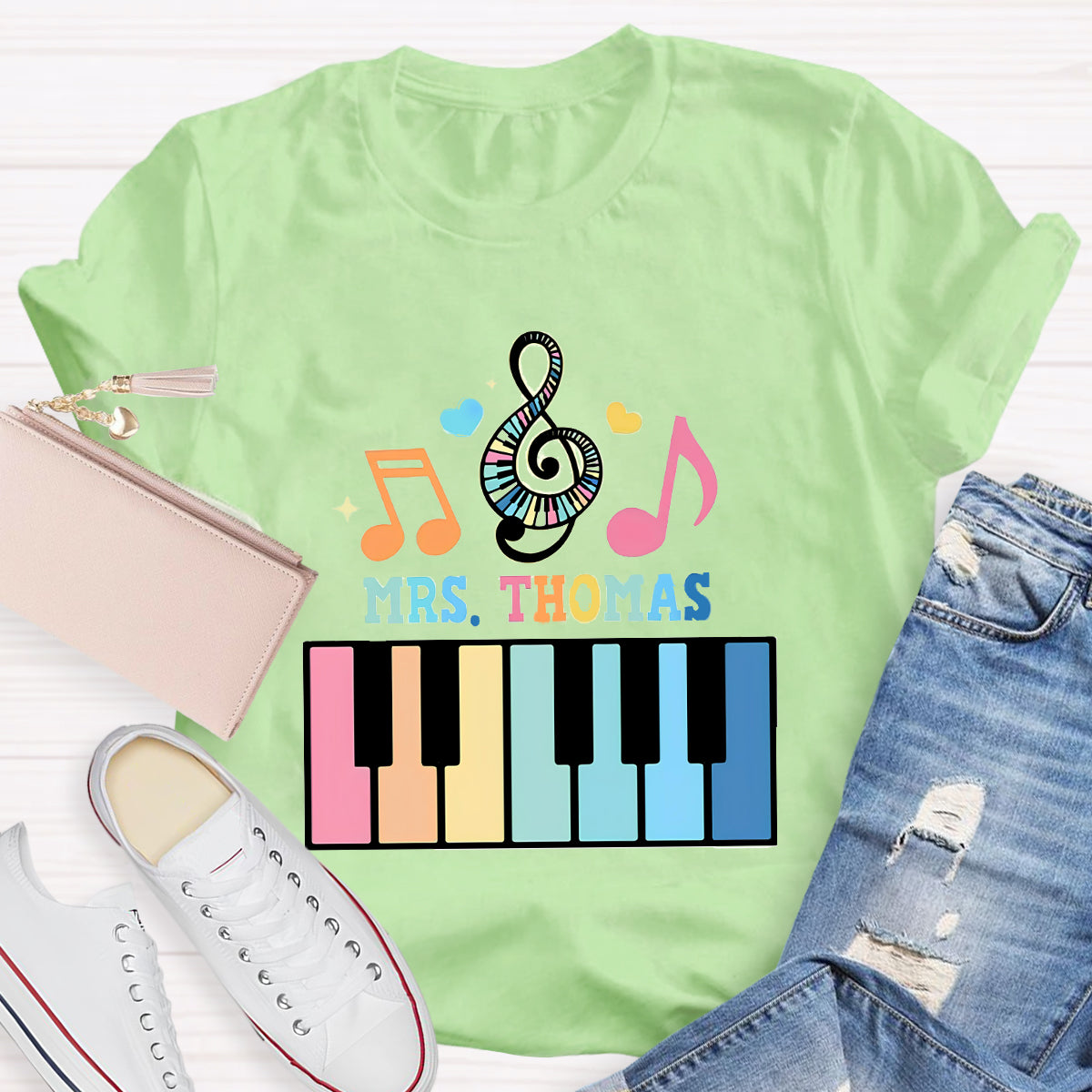 Personalize Name Piano Teacher T-Shirt