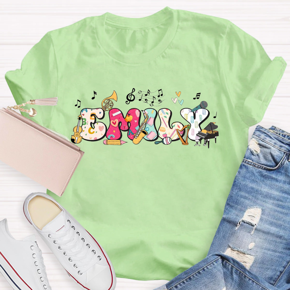 Personalized Name Piano Teacher T-Shirt