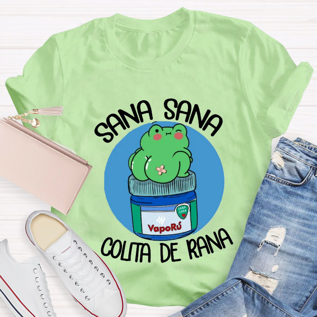 Sana Sana Colita De Rana Spanish Teacher T-Shirt