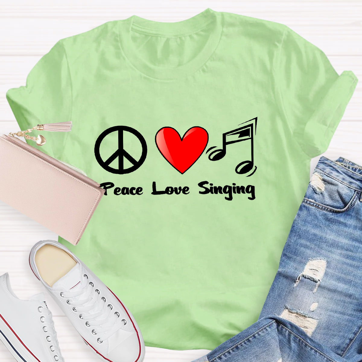 Peace Love Singing Music Teacher T-Shirt